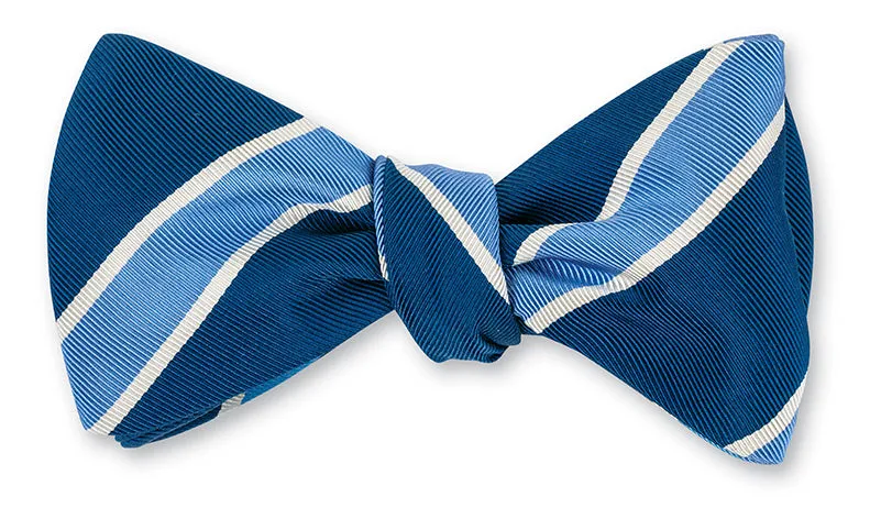 Navy/Cobalt Crescent Stripes Bow Tie - B5549