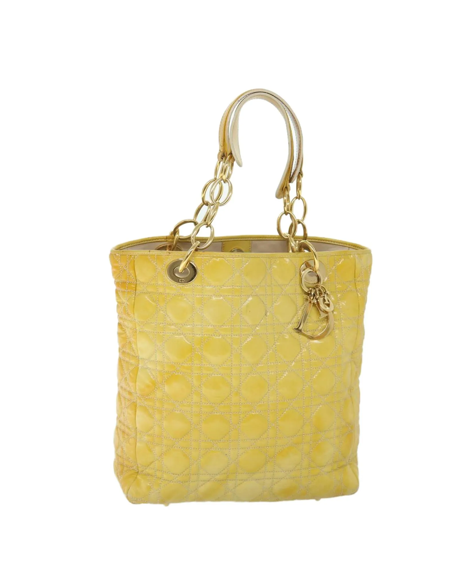 Patent Leather Tote Bag with Canage Chain