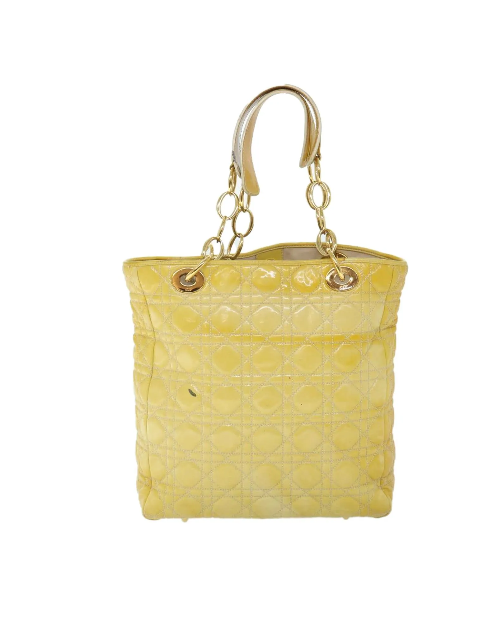 Patent Leather Tote Bag with Canage Chain