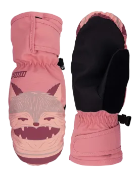 POW Critter Kids' Mittens - Geranium Pink - 2023