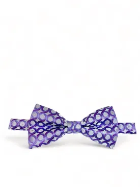 Purple Patterned Bow Tie and Pocket Square