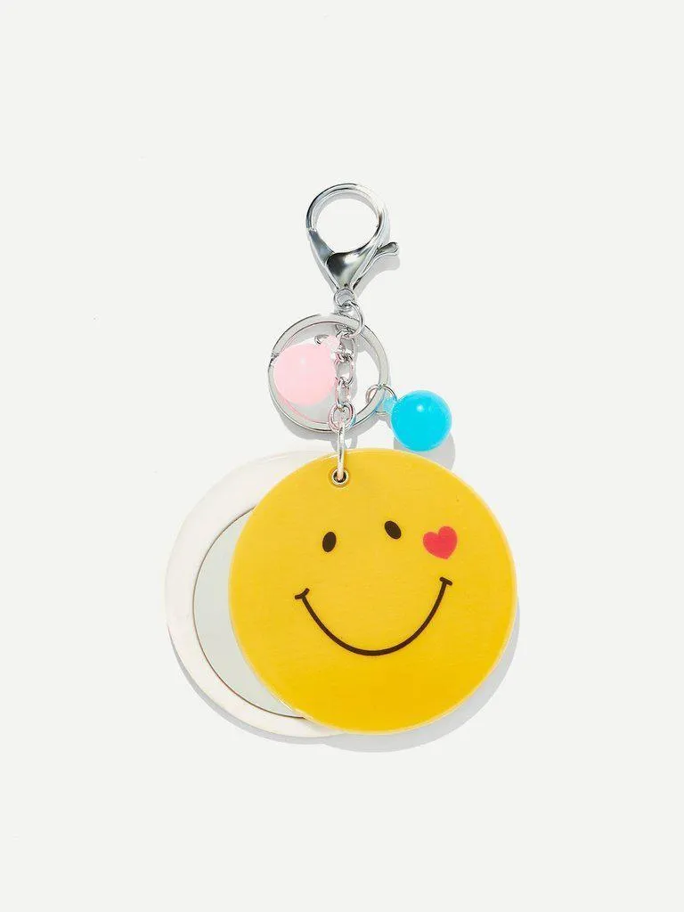 Random Color Ball Round Emoji Keychain