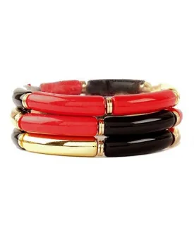 Red and black bracelet set