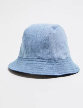 Reversible Denim Bucket Hat Mid Light Blue