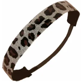 Silver Cheetah Glitter Headband