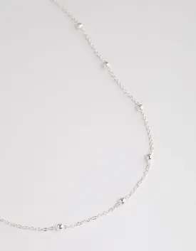 Silver Station Bead Chain Necklace