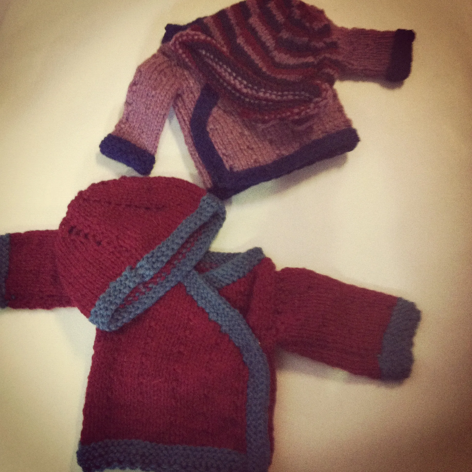 Small Doll Knitted Jacket and Beanie