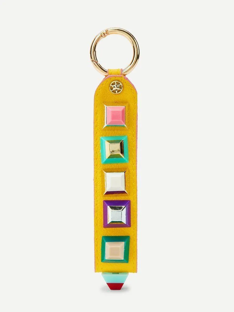 Studded Overlay Keychain