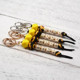 SUNFLOWER MAMA BEADED KEYCHAIN