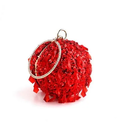 TEEK - Ball Tassel Crystal Wristlet Clutches