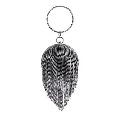 TEEK - Ball Tassel Crystal Wristlet Clutches