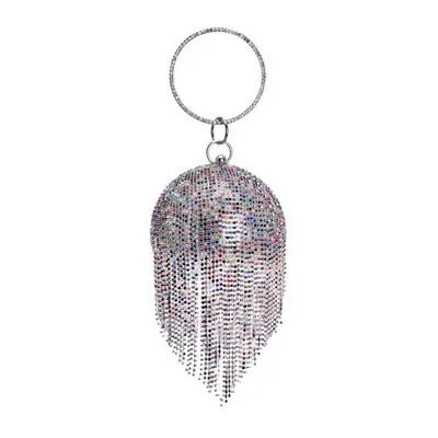 TEEK - Ball Tassel Crystal Wristlet Clutches