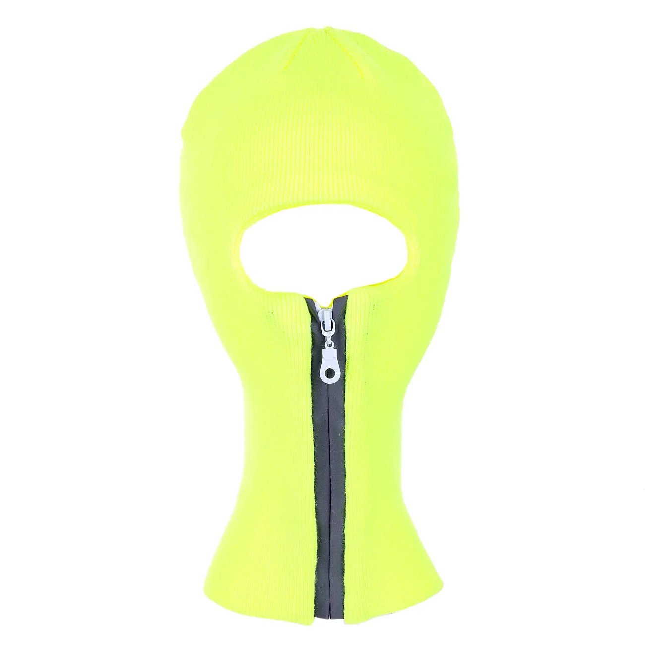 Winter Acrylic Knitted 1-Hole Zip-Up Reflector Ski Mask