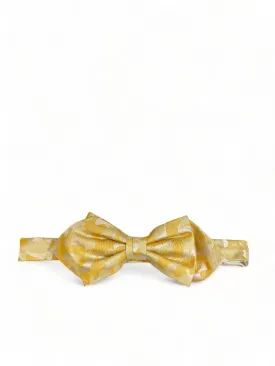 Yellow Camouflage Silk Bow Tie by Paul Malone